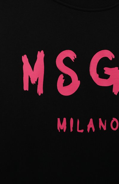 Хлопковое платье MSGM KIDS черного цвета по цене 12000 руб., арт. F3MSJGDR031, фото 3 Хлопковое платье MSGM KIDS, арт. F3MSJGDR031, фото 3