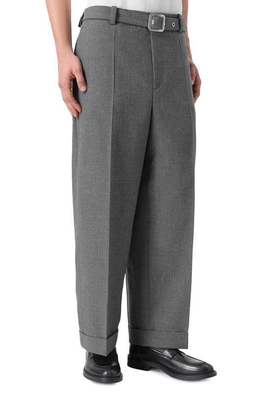 Шерстяные брюки Jil Sander J22KA0230-J41557 Серый  J22KA0230-J41557 Фото 3