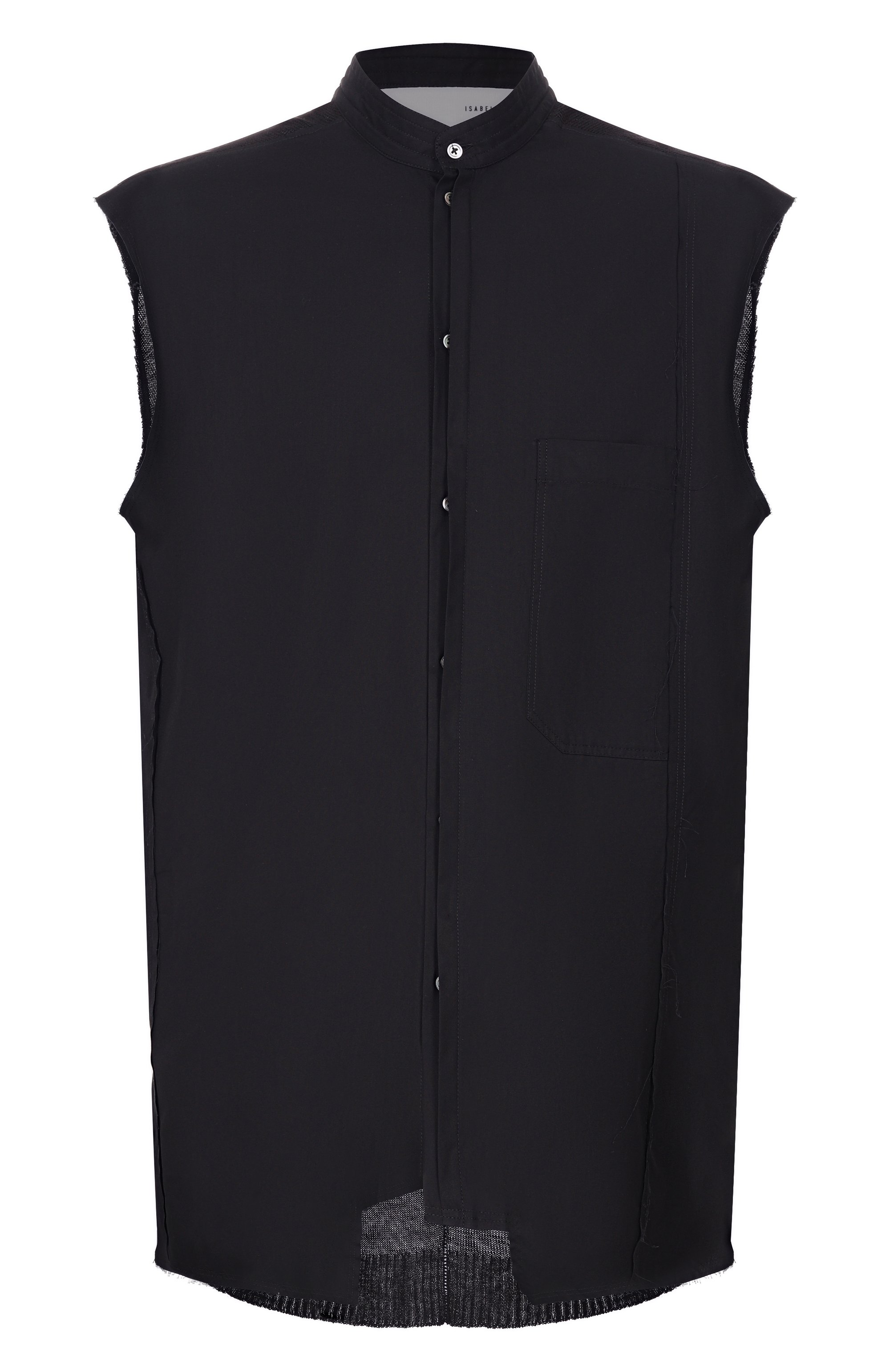 Комбинированная рубашка ISABEL BENENATO черного цвета по цене 75300 руб., арт. UW62S26, фото 1 Комбинированная рубашка ISABEL BENENATO, арт. UW62S26, фото 1