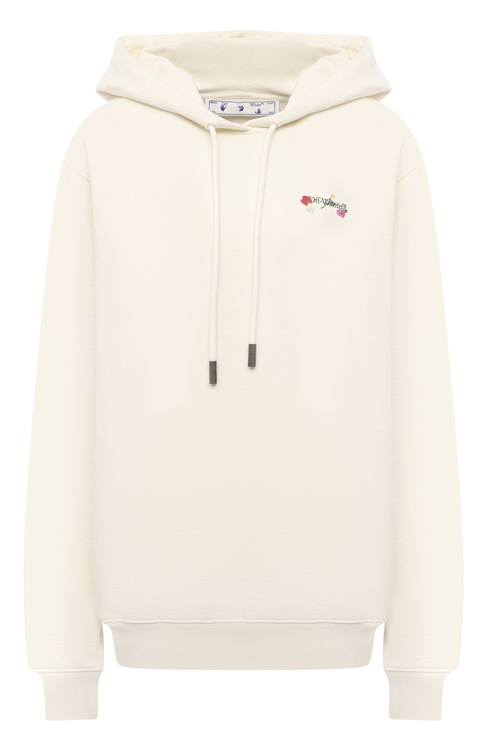 Хлопковое худи OFF-WHITE бежевого цвета по цене 67100 руб., арт. 0WBB035R21JER003, фото 1 Хлопковое худи OFF-WHITE, арт. 0WBB035R21JER003, фото 1