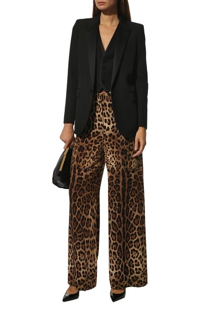 Брюки из вискозы DOLCE & GABBANA леопардового цвета по цене 125500 руб., арт. FTBDKT/FSRKI, фото 2 Брюки из вискозы DOLCE & GABBANA, арт. FTBDKT/FSRKI, фото 2