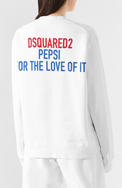 Хлопковый свитшот DSQUARED2 белого цвета по цене 41200 руб., арт. S73GU0066/S25030, фото 4 Хлопковый свитшот DSQUARED2, арт. S73GU0066/S25030, фото 4