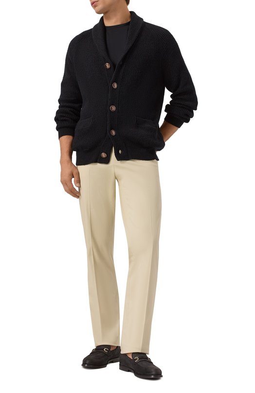 Хлопковый кардиган Brunello Cucinelli MNI708606 Чёрный  MNI708606 Фото 2