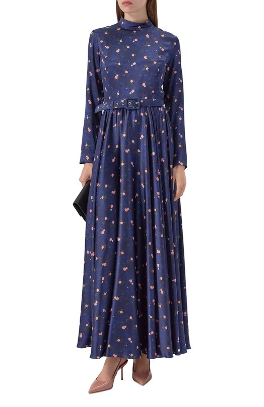 Шелковое платье OLOLOL OLDE127/1007.ROSE403 Синий  OLDE127/1007.ROSE403 Фото 2