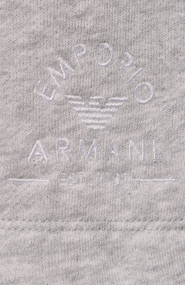 Женские шорты EMPORIO ARMANI серого цвета, арт. 164841/4R276 | Фото 5 (Нос: Не проставлено; Материал внешний: Хлопок, Синтетический материал)