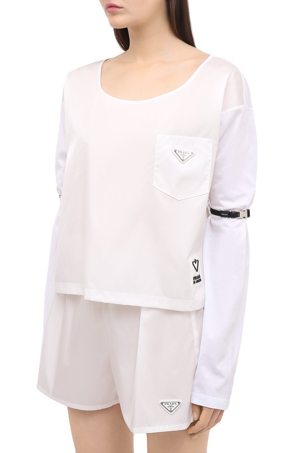 Хлопковый лонгслив PRADA, арт. 134619-1XBH-F0009-202, фото 3