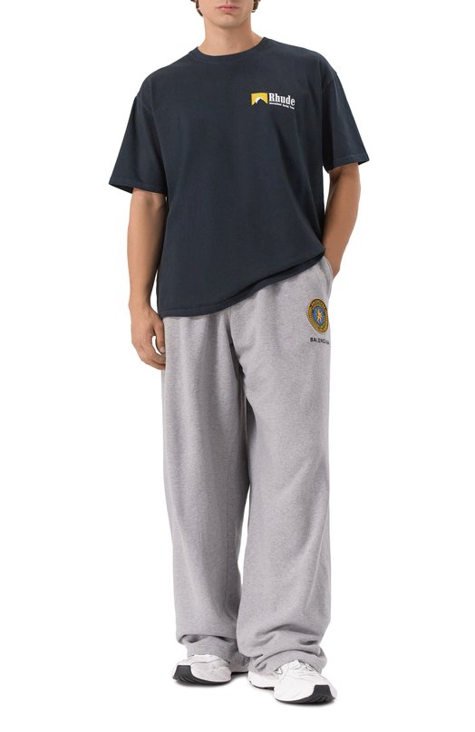 Хлопковая футболка Rhude RHPF25TT10012 Чёрный  RHPF25TT10012 Фото 2