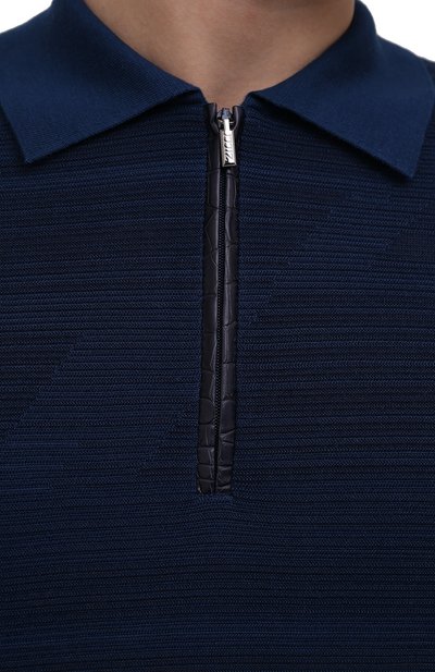 Поло с отделкой из кожи аллигатора ZILLI, арт. MBW-PZ122-MISC1/ML01/AMIS, фото 5