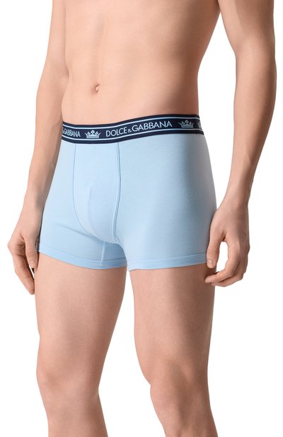 Хлопковые боксеры DOLCE & GABBANA голубого цвета по цене 8420 руб., арт. M4F47J/0N0DA, фото 2 Хлопковые боксеры DOLCE & GABBANA, арт. M4F47J/0N0DA, фото 2