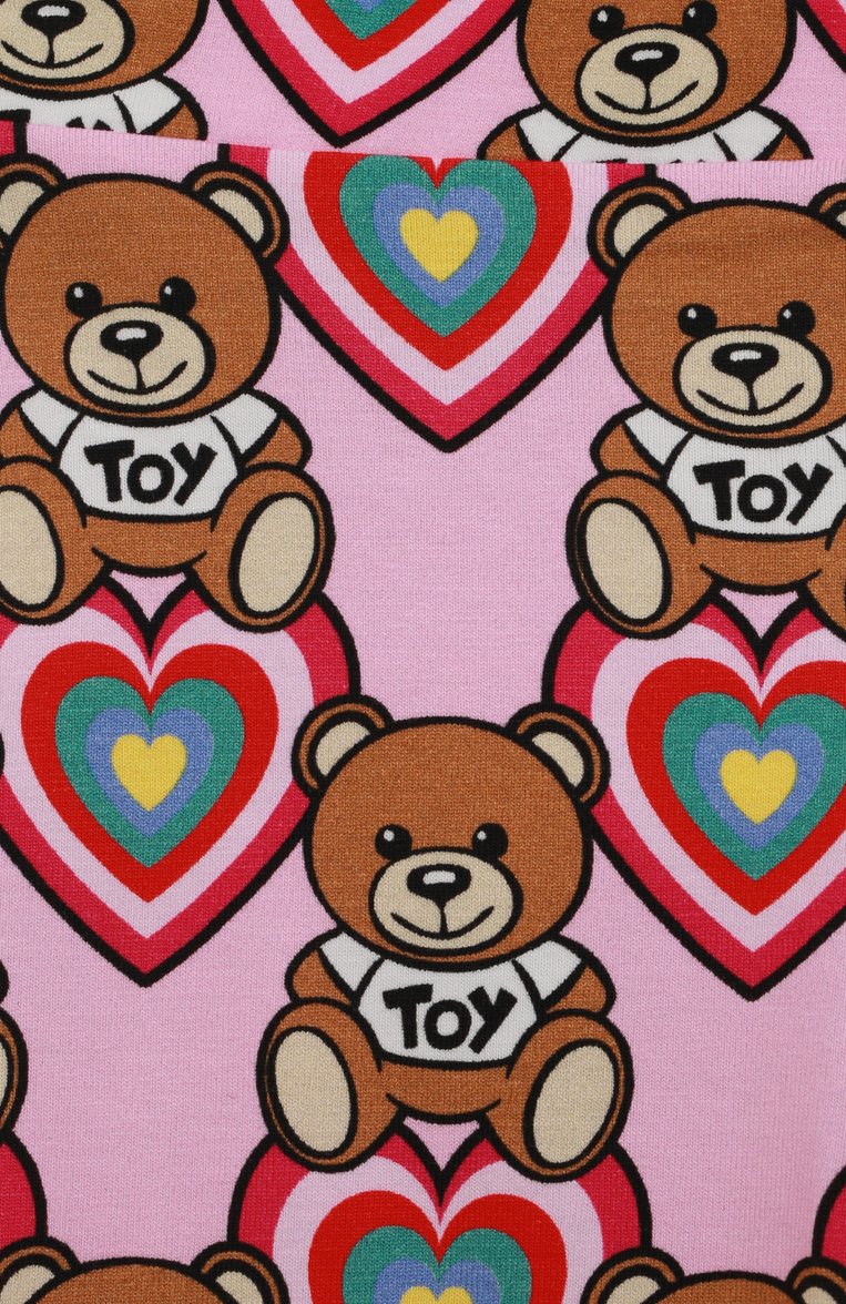 Детские хлопковые легинсы MOSCHINO розового цвета, арт. HDP04P/LBBA8/4A-8A | Фото 3 (Материал внешний: Хлопок; Девочки Кросс-КТ: Леггинсы-одежда; Тематический товар: Teddy Bear; Материал сплава: Проставлено; Нос: Не проставлено; Ростовка одежда: 4 года | 104 см, 5 лет | 110 см, 6 лет | 116 см, 8 лет | 128 см)