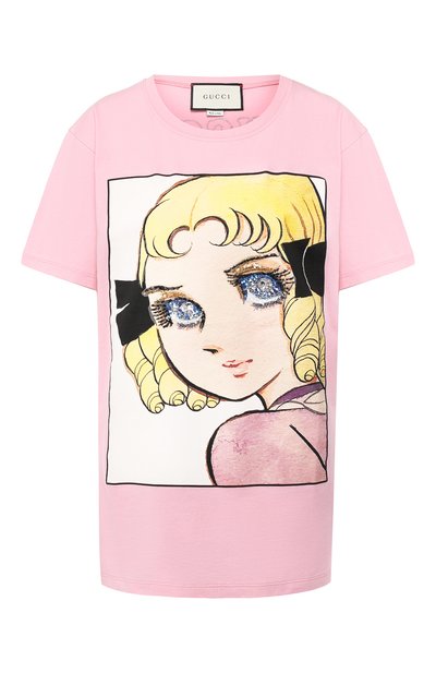 Женская хлопковая футболка с принтом GUCCI, арт. 492347/X907B