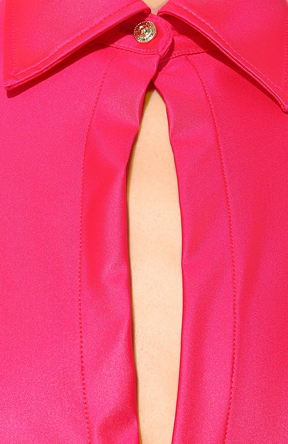 Атласная рубашка VERSACE JEANS COUTURE фуксия цвета по цене 34150 руб., арт. 74HAH214/J0062, фото 5 Атласная рубашка VERSACE JEANS COUTURE, арт. 74HAH214/J0062, фото 5