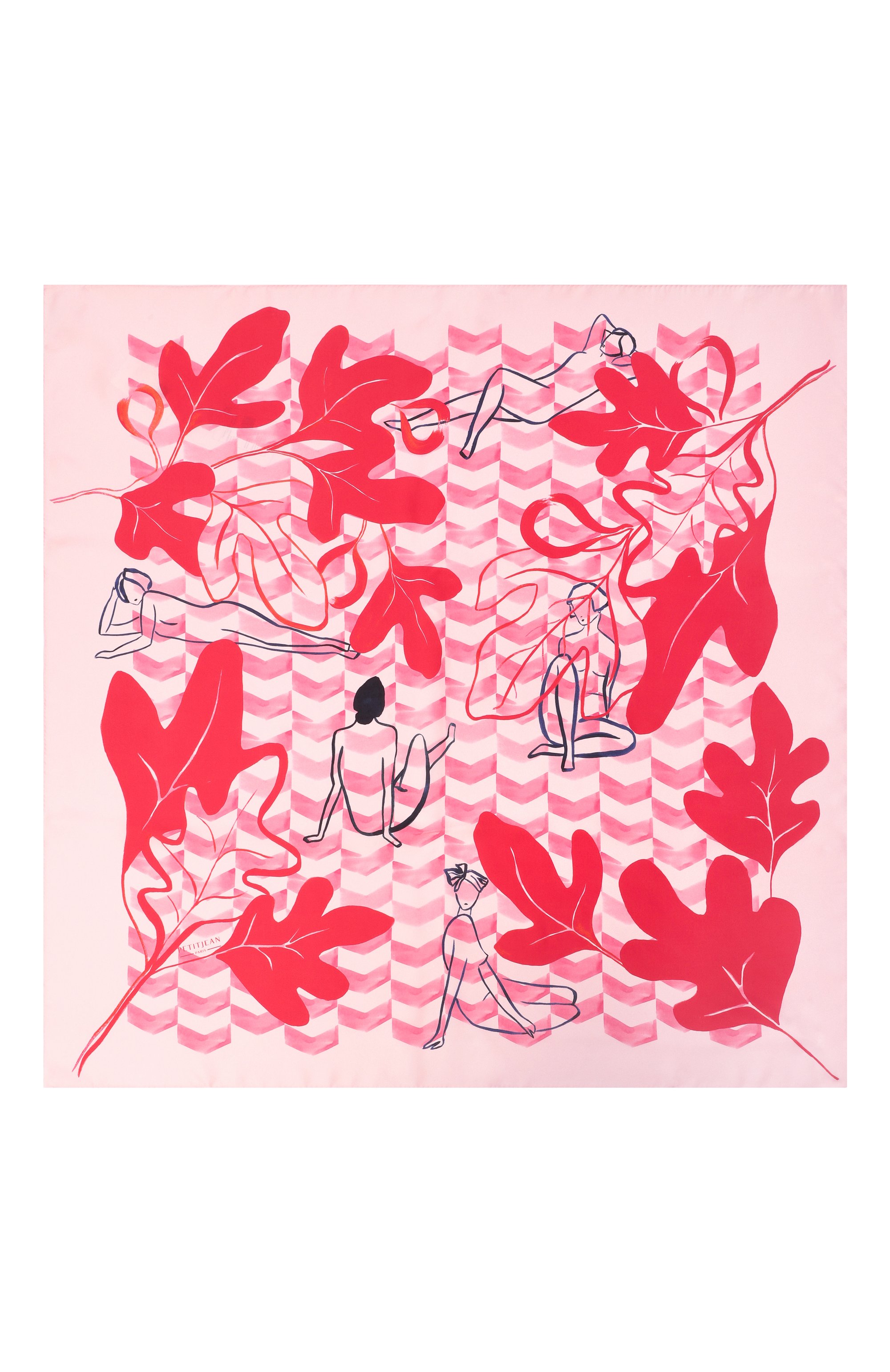 Шелковый платок PETITJEAN PARIS розового цвета по цене 39000 руб., арт. 4С23, фото 4 Шелковый платок PETITJEAN PARIS, арт. 4С23, фото 4