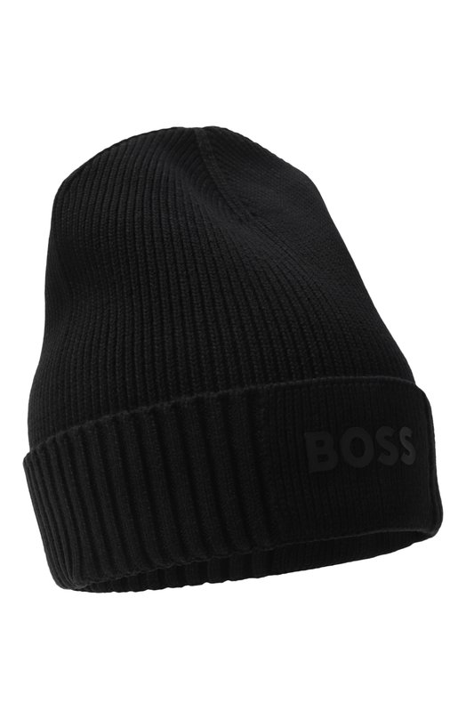 Шапка из хлопка и шерсти BOSS 50499423 Чёрный 50499423