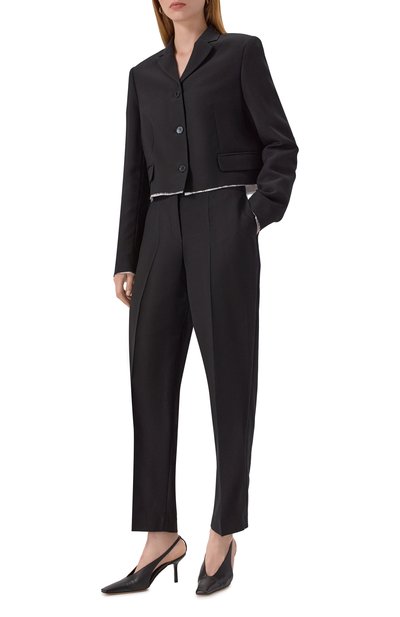 Брюки из шерсти и шелка 12 STOREEZ черного цвета по цене 29000 руб., арт. 132834, фото 2 Брюки из шерсти и шелка 12 STOREEZ, арт. 132834, фото 2