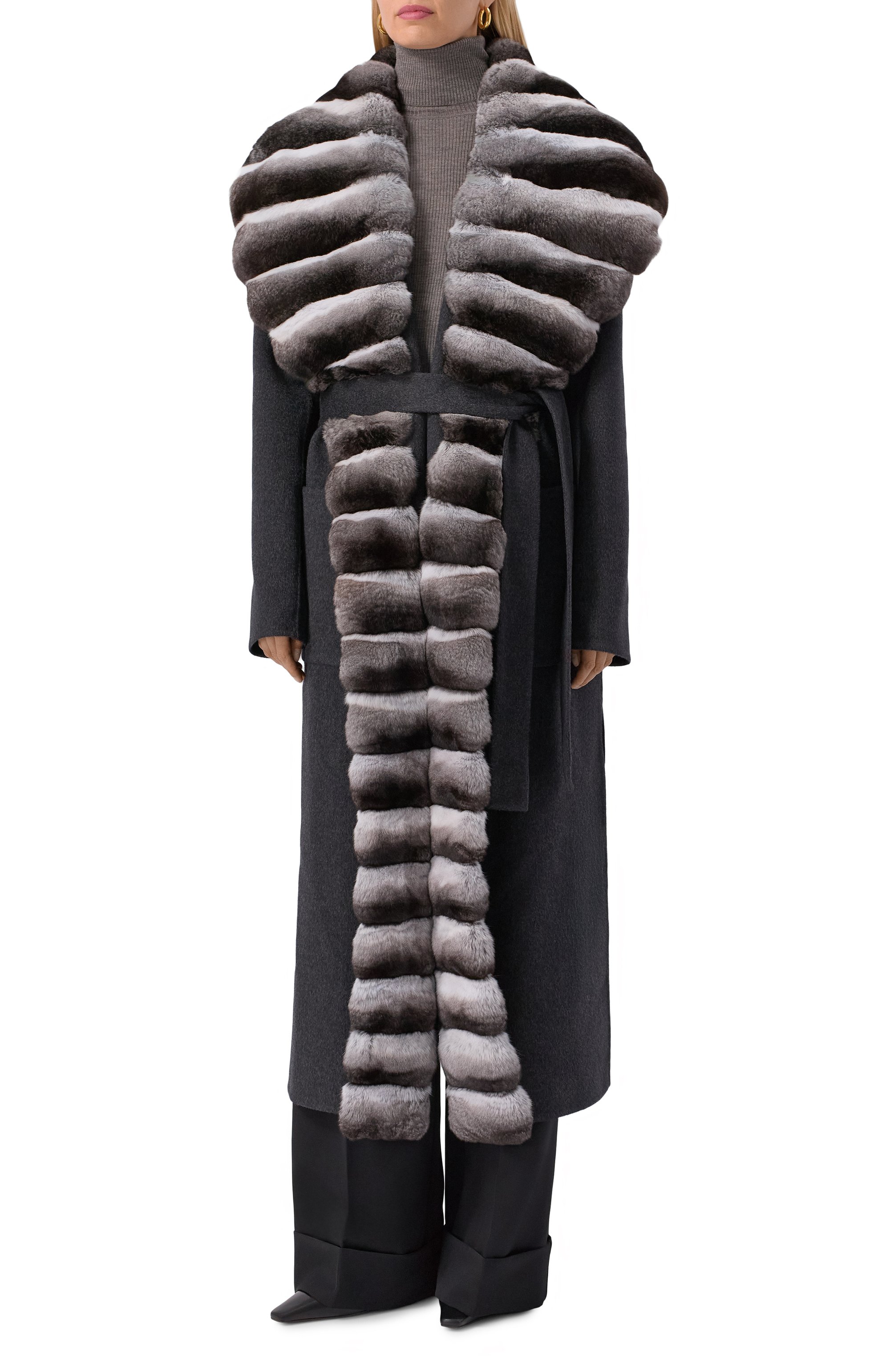 Кашемировое пальто с отделкой из шиншиллы MVST, арт. FTBPL-X1395-1CH, фото 3