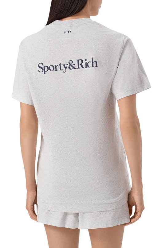 Хлопковая футболка Sporty and Rich T0043627666GY03 Серый  T0043627666GY03 Фото 4