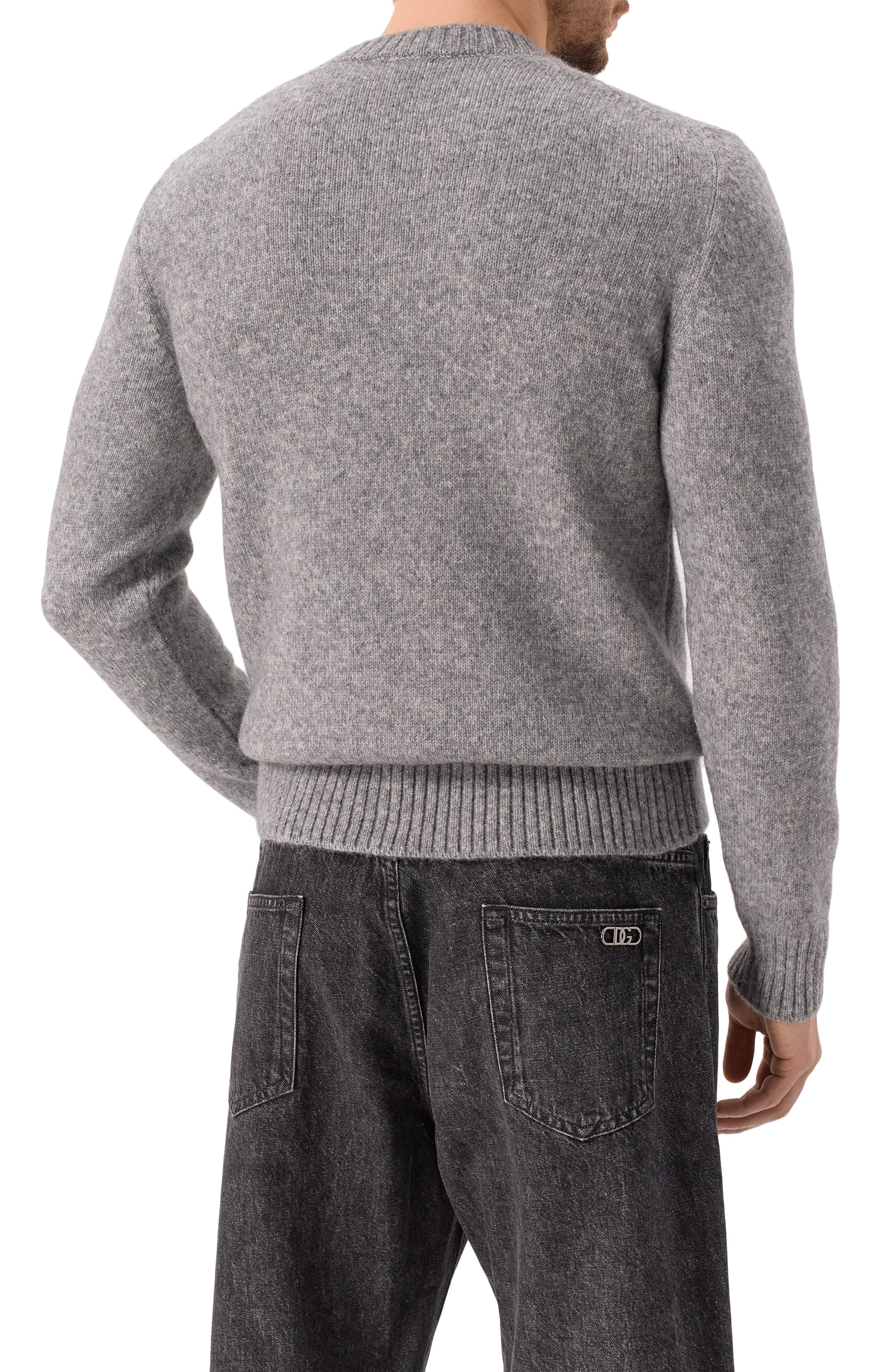 Джемпер DOLCE & GABBANA серого цвета по цене 109500 руб., арт. GXX02Z/JFMIM, фото 4 Джемпер DOLCE & GABBANA, арт. GXX02Z/JFMIM, фото 4