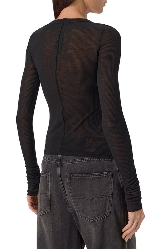Лонгслив из вискозы и шелка Rick Owens RP02E4209/RC Чёрный  RP02E4209/RC Фото 4