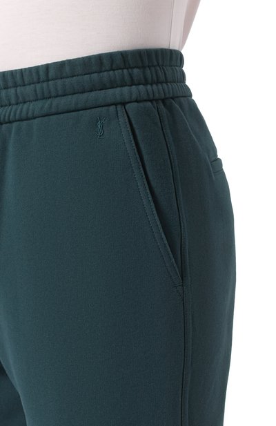 Хлопковые джоггеры SAINT LAURENT темно-зеленого цвета по цене 157500 руб., арт. 813788/Y36SW, фото 5 Хлопковые джоггеры SAINT LAURENT, арт. 813788/Y36SW, фото 5