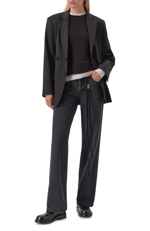 Хлопковый лонгслив Helmut Lang P05HW505 Чёрный  P05HW505 Фото 2