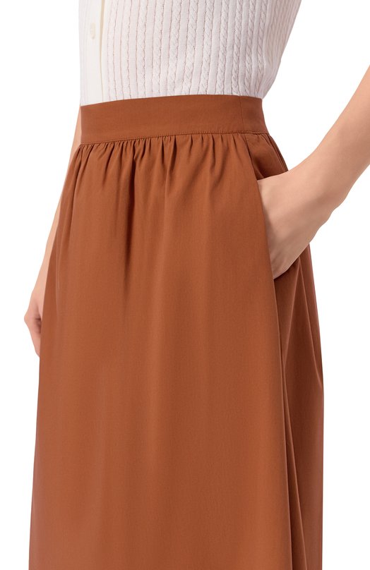 Хлопковая юбка Gran Sasso 74278/54300 Коричневый  74278/54300 Фото 5