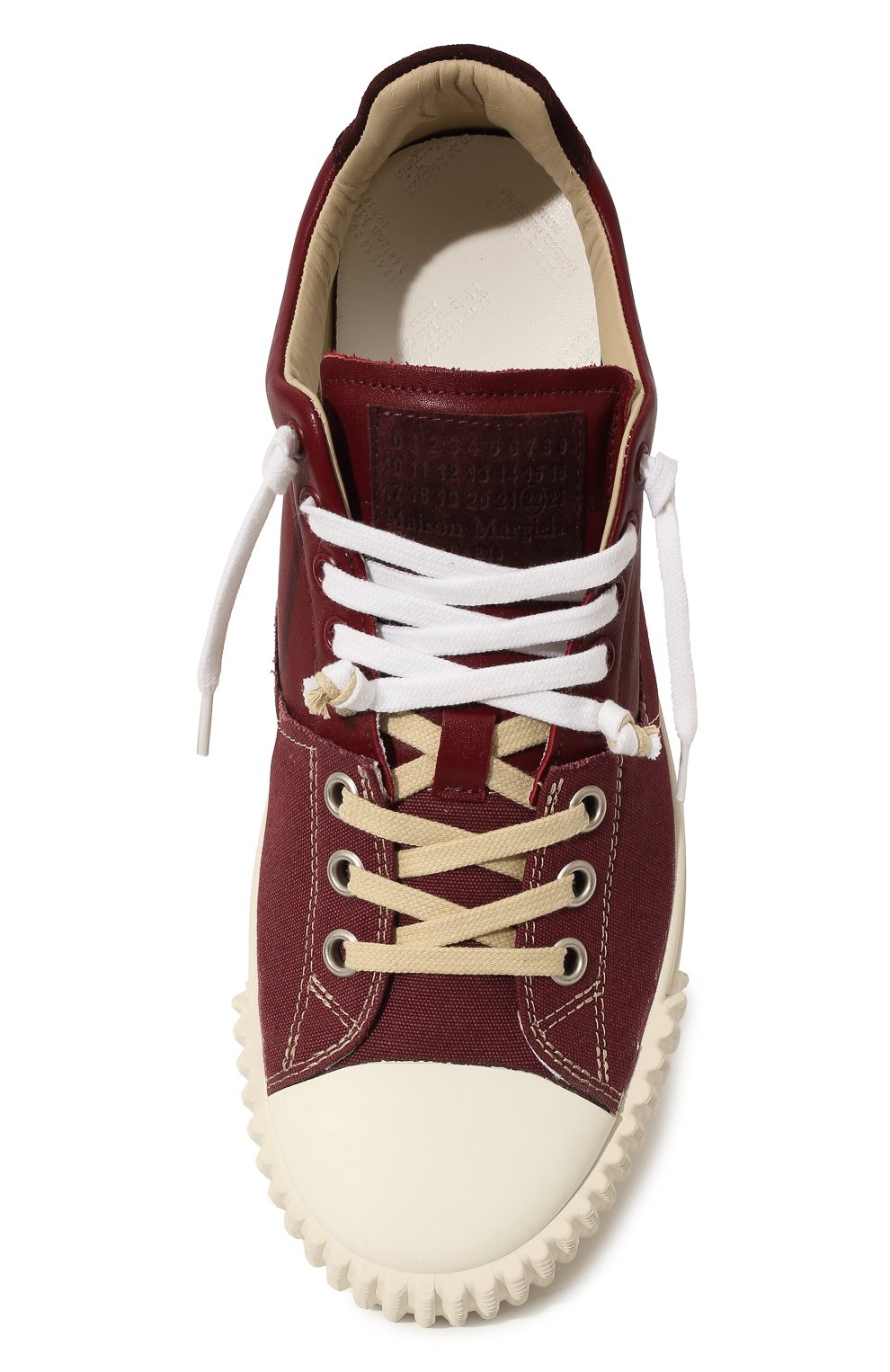 Комбинированные кеды evolution MAISON MARGIELA бордового цвета по цене 77000 руб., арт. S57WS0391/P5063, фото 6 Комбинированные кеды evolution MAISON MARGIELA, арт. S57WS0391/P5063, фото 6