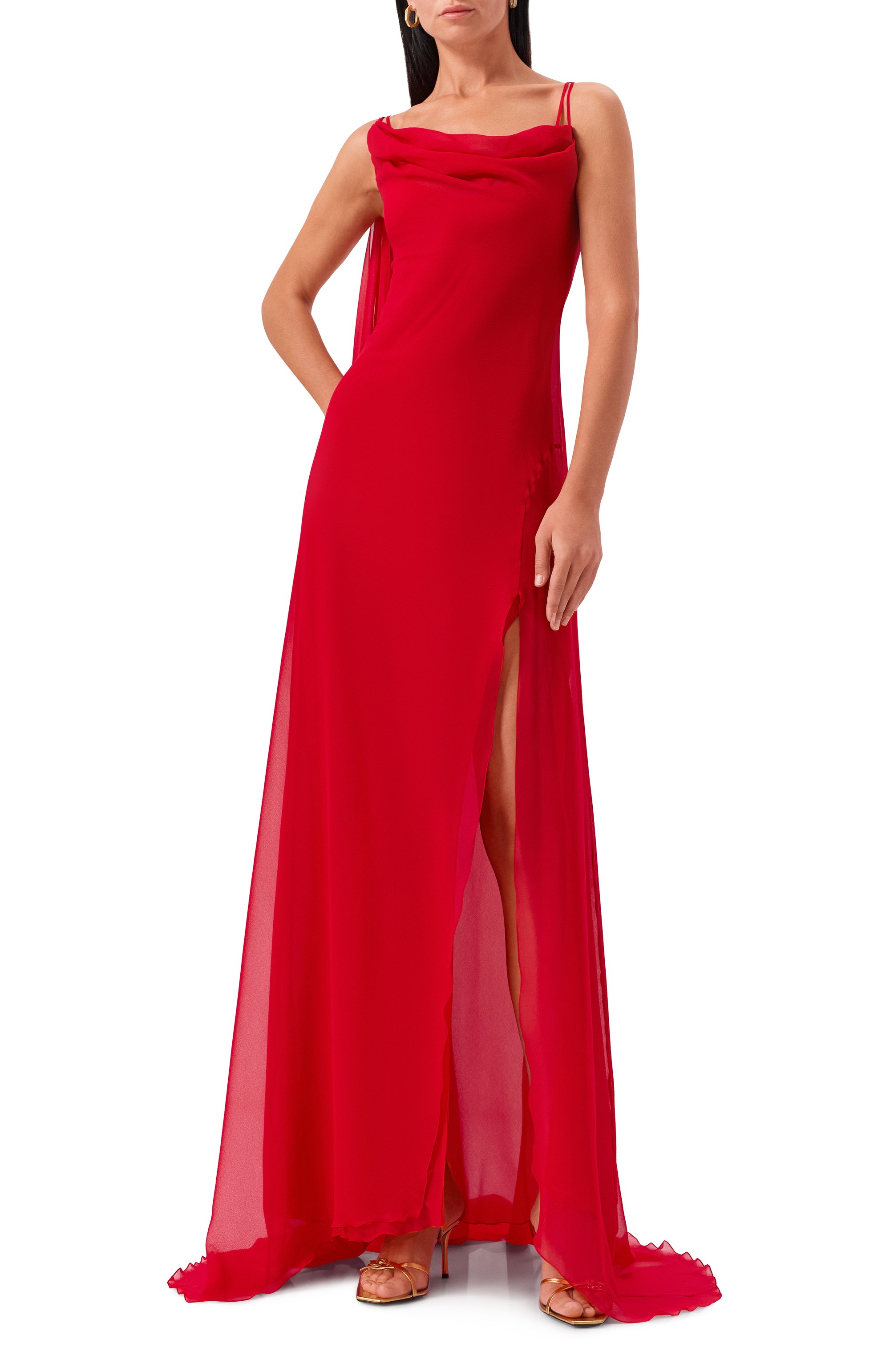 Шелковое платье BLUMARINE красного цвета по цене 187500 руб., арт. 4A396A, фото 2 Шелковое платье BLUMARINE, арт. 4A396A, фото 2