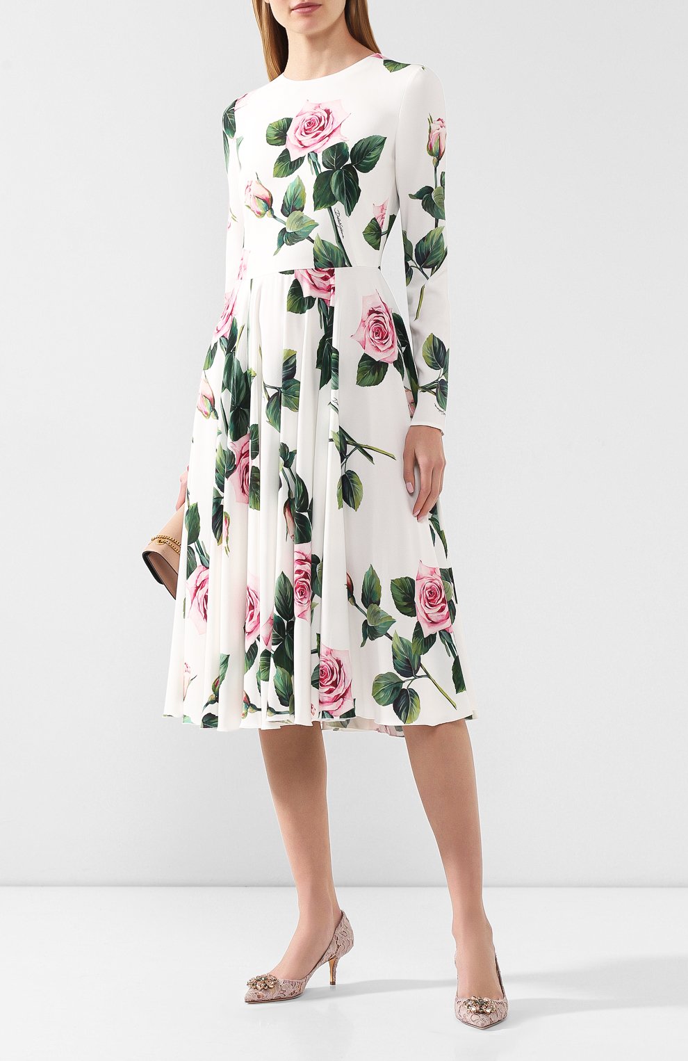 Платье с принтом DOLCE & GABBANA белого цвета по цене 299500 руб., арт. F6H0IT/FSRMB, фото 2 Платье с принтом DOLCE & GABBANA, арт. F6H0IT/FSRMB, фото 2