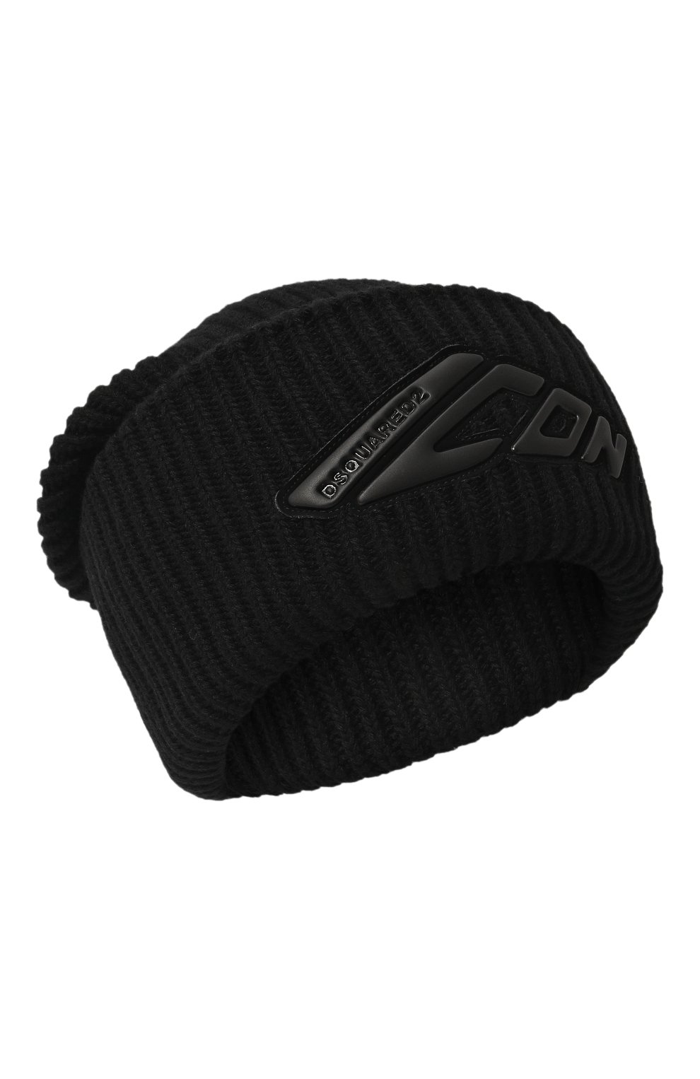 Шерстяная шапка DSQUARED2 черного цвета по цене 19800 руб., арт. KNM0187/01W02695, фото 1 Шерстяная шапка DSQUARED2, арт. KNM0187/01W02695, фото 1