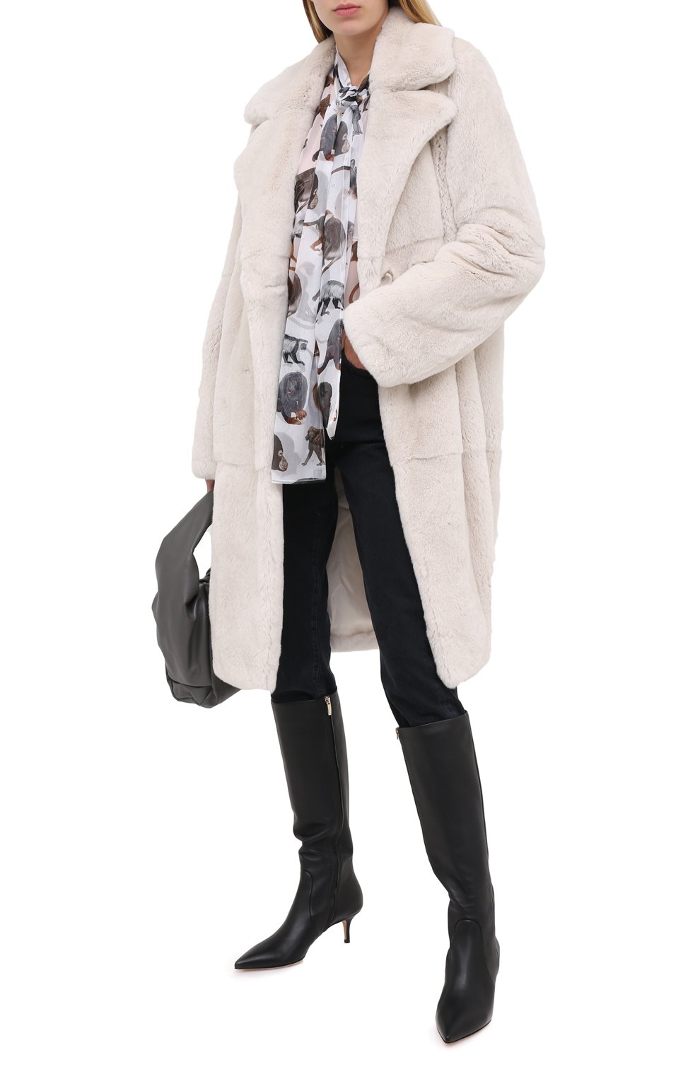 Шуба из меха кролика YVES SALOMON, арт. 21WYM31103REXX, фото 2