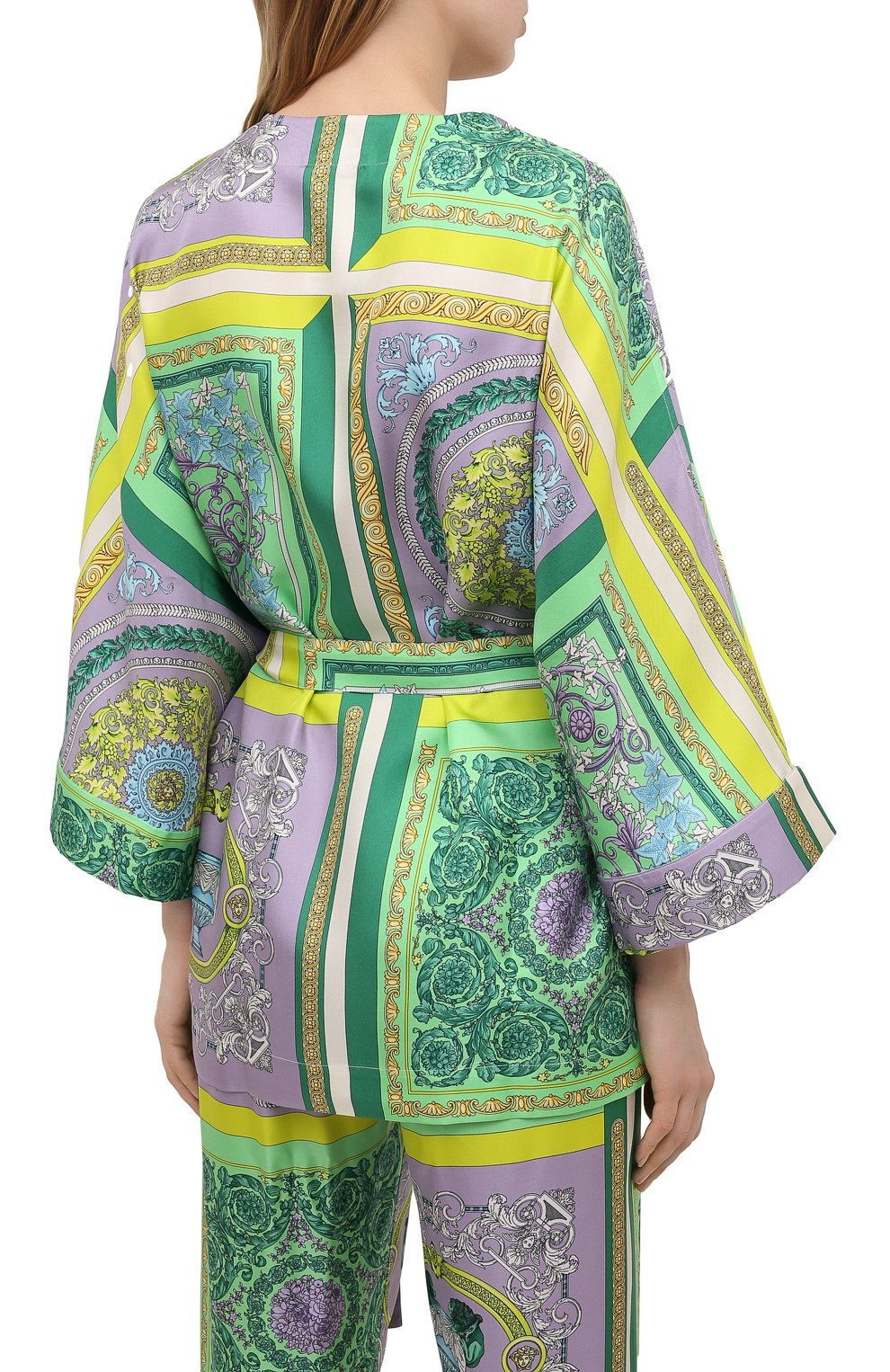 Шелковый халат VERSACE сиреневого цвета по цене 151000 руб., арт. AUD05058/1F00508, фото 4 Шелковый халат VERSACE, арт. AUD05058/1F00508, фото 4