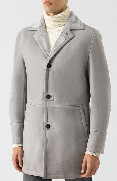 Дубленка прямого кроя на пуговицах с отложным воротником KITON, арт. UW0443/3R88, фото 3