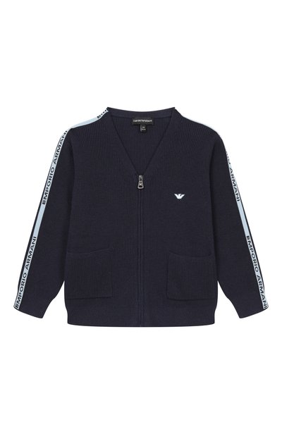 Кардиган из хлопка и шерсти EMPORIO ARMANI, арт. EB001585/AF27315