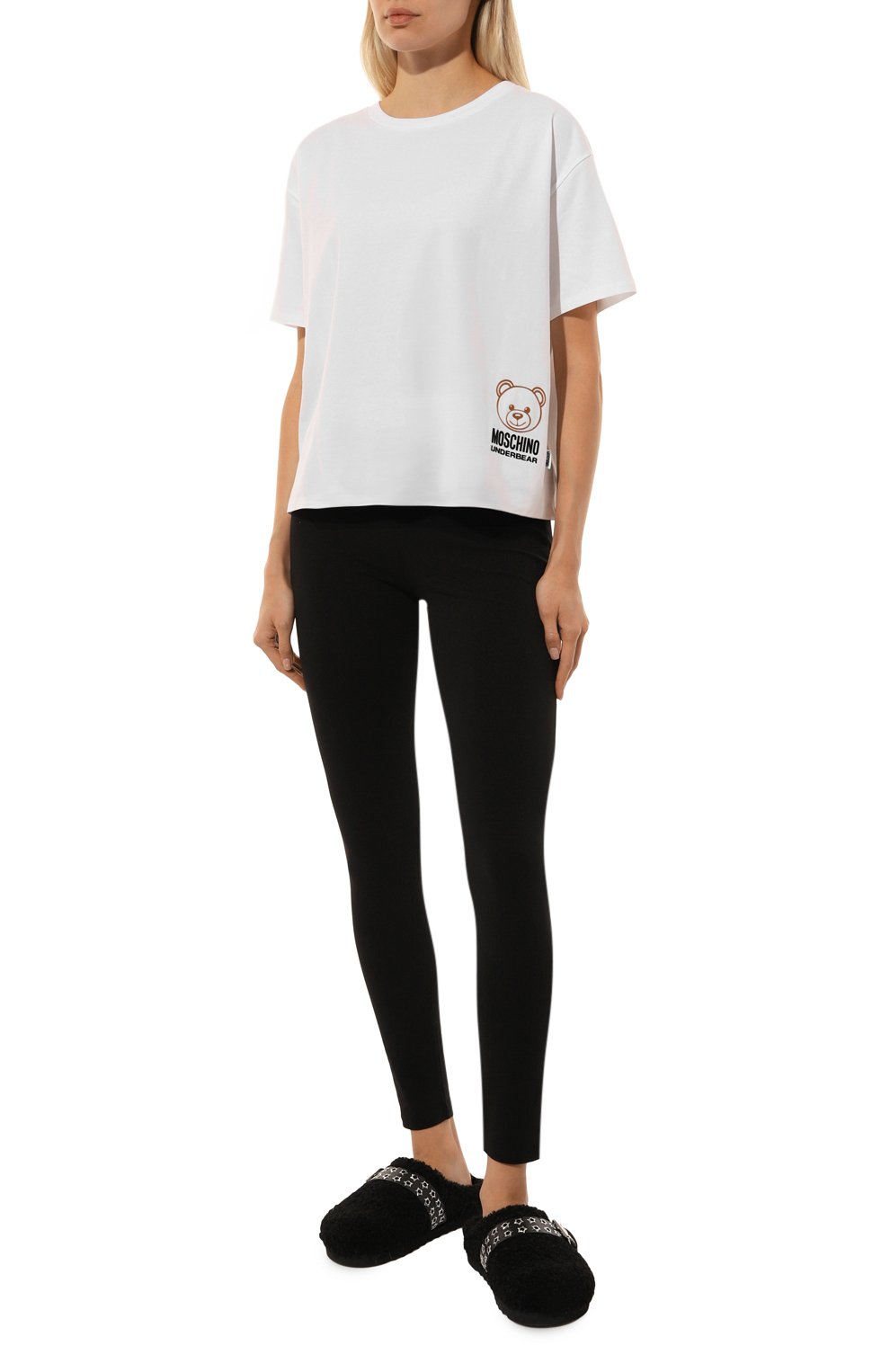 Хлопковая футболка MOSCHINO белого цвета по цене 12850 руб., арт. A0701/4406, фото 2 Хлопковая футболка MOSCHINO, арт. A0701/4406, фото 2