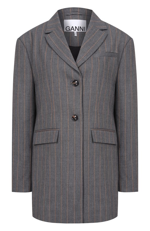 Жакет из шерсти и вискозы Ganni A1020040 Серый A1020040