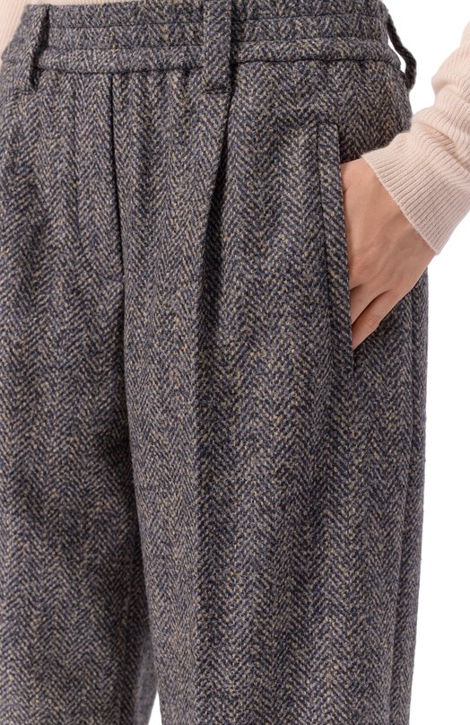 Твидовые шорты Brunello Cucinelli MG529P9038 Синий  MG529P9038 Фото 5