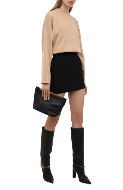 Кожаные сапоги la medusa VERSACE черного цвета по цене 193000 руб., арт. 1000817/1A00673, фото 2 Кожаные сапоги la medusa VERSACE, арт. 1000817/1A00673, фото 2