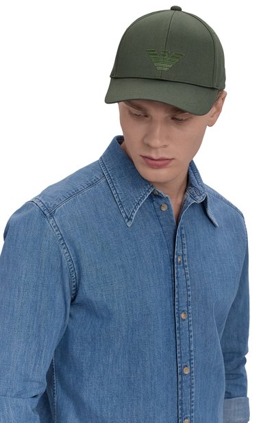 Хлопковая бейсболка EMPORIO ARMANI, арт. EX000005/AF12610, фото 2