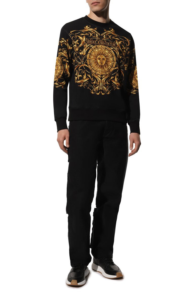 Хлопковый свитшот VERSACE JEANS COUTURE, арт. 72GAI3RB-72UP302 PANEL P. BAR0QUE SUN FELPA PANEL/, фото 1