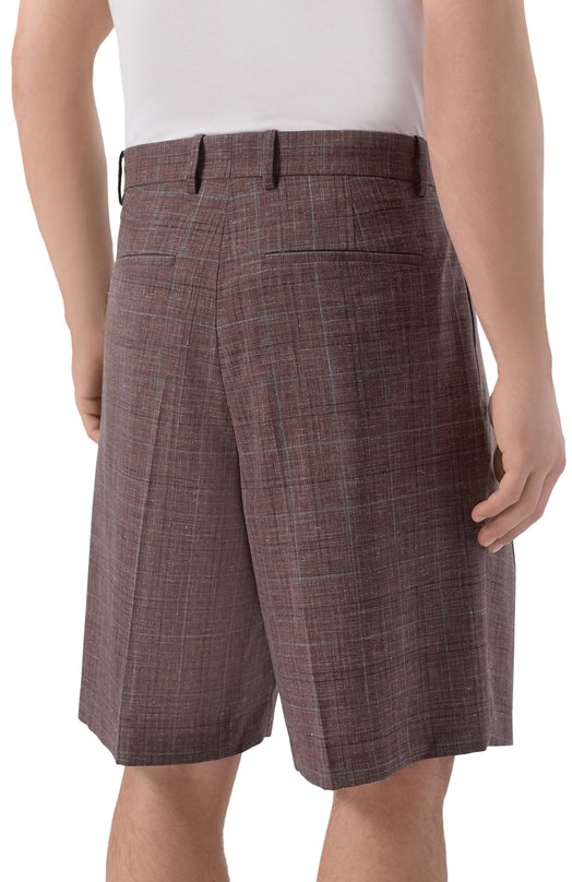 Шорты из шерсти и льна Jil Sander J22KA0344/J40297 Коричневый  J22KA0344/J40297 Фото 4