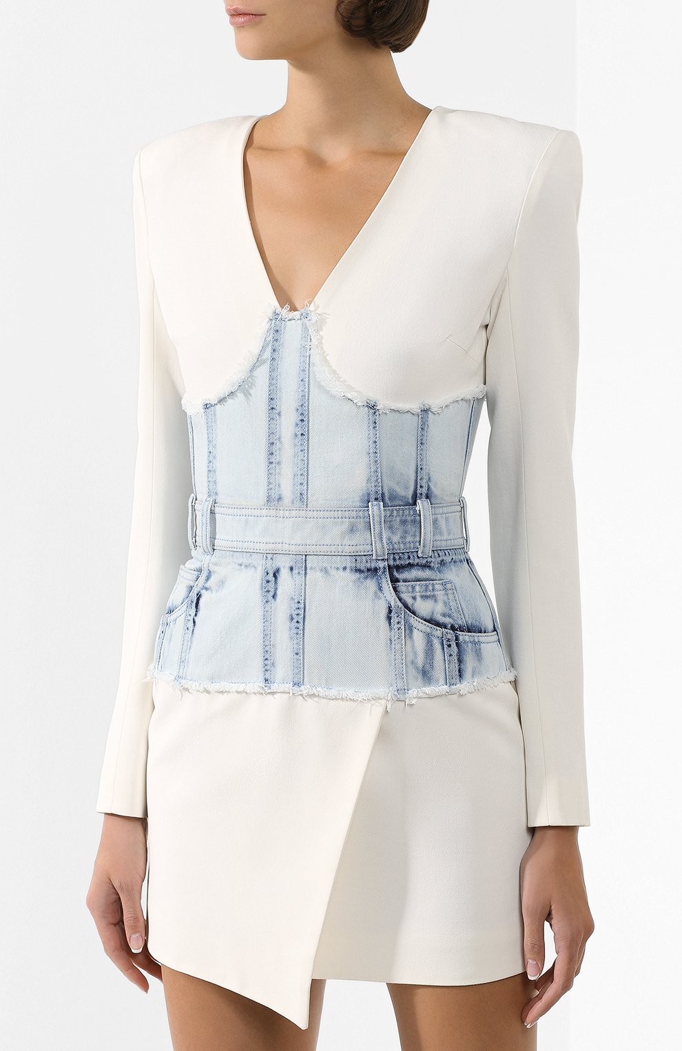 Платье BALMAIN голубого цвета по цене 226500 руб., арт. TF16253/D016, фото 3 Платье BALMAIN, арт. TF16253/D016, фото 3