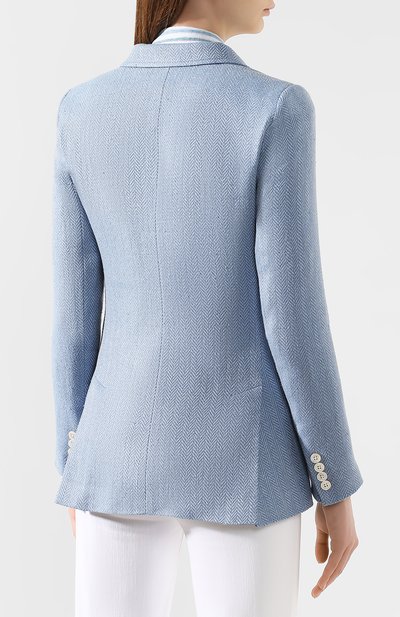 Жакет из смеси льна и шелка POLO RALPH LAUREN синего цвета по цене 72600 руб., арт. 211780939, фото 4 Жакет из смеси льна и шелка POLO RALPH LAUREN, арт. 211780939, фото 4