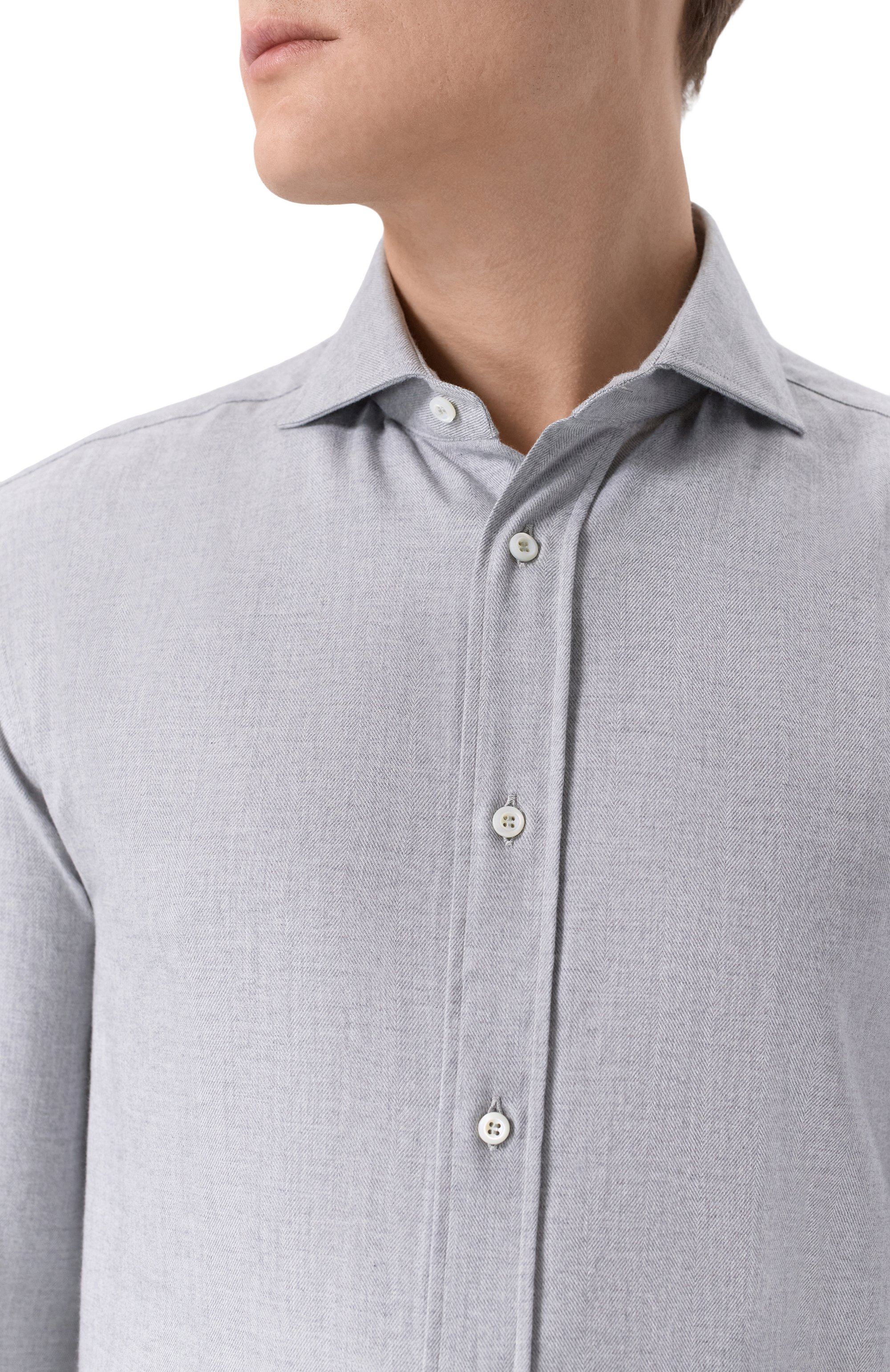 Рубашка из хлопка и лиоцелла BRUNELLO CUCINELLI, арт. MY6371718, фото 5