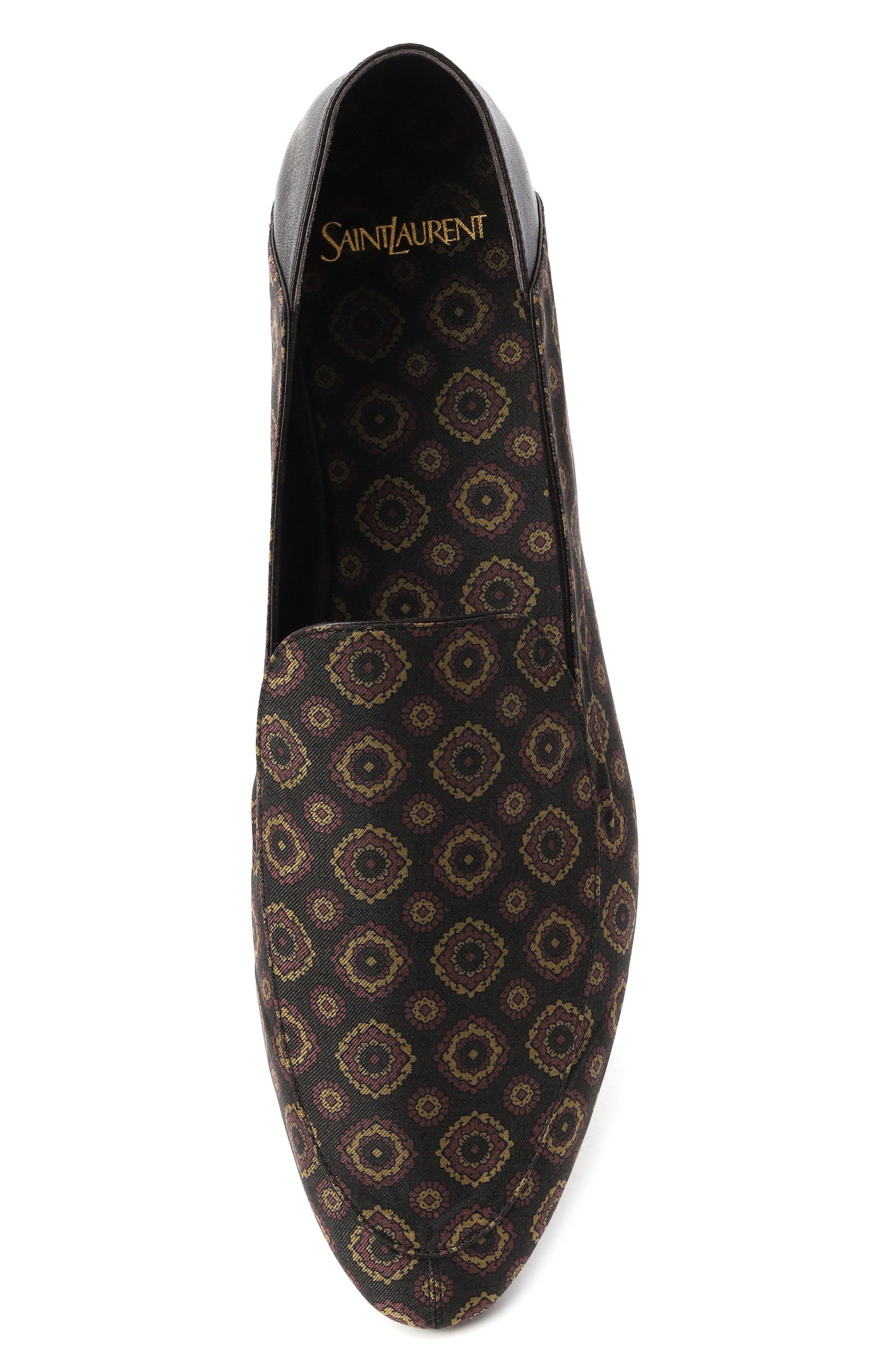 Текстильные лоферы SAINT LAURENT коричневого цвета по цене 119500 руб., арт. 841460/AAE8G, фото 6 Текстильные лоферы SAINT LAURENT, арт. 841460/AAE8G, фото 6