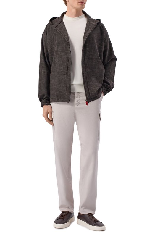 Куртка из шерсти и шелка Kiton UMC015K0629G Коричневый  UMC015K0629G Фото 2