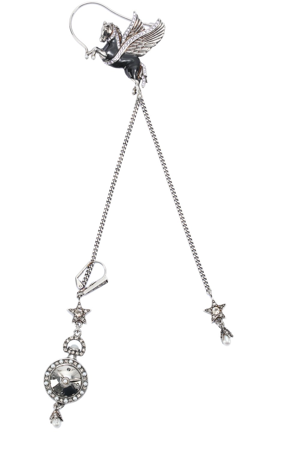 Серьга-цепочка со стразами ALEXANDER MCQUEEN, арт. 447048/IAE1Y, фото 1