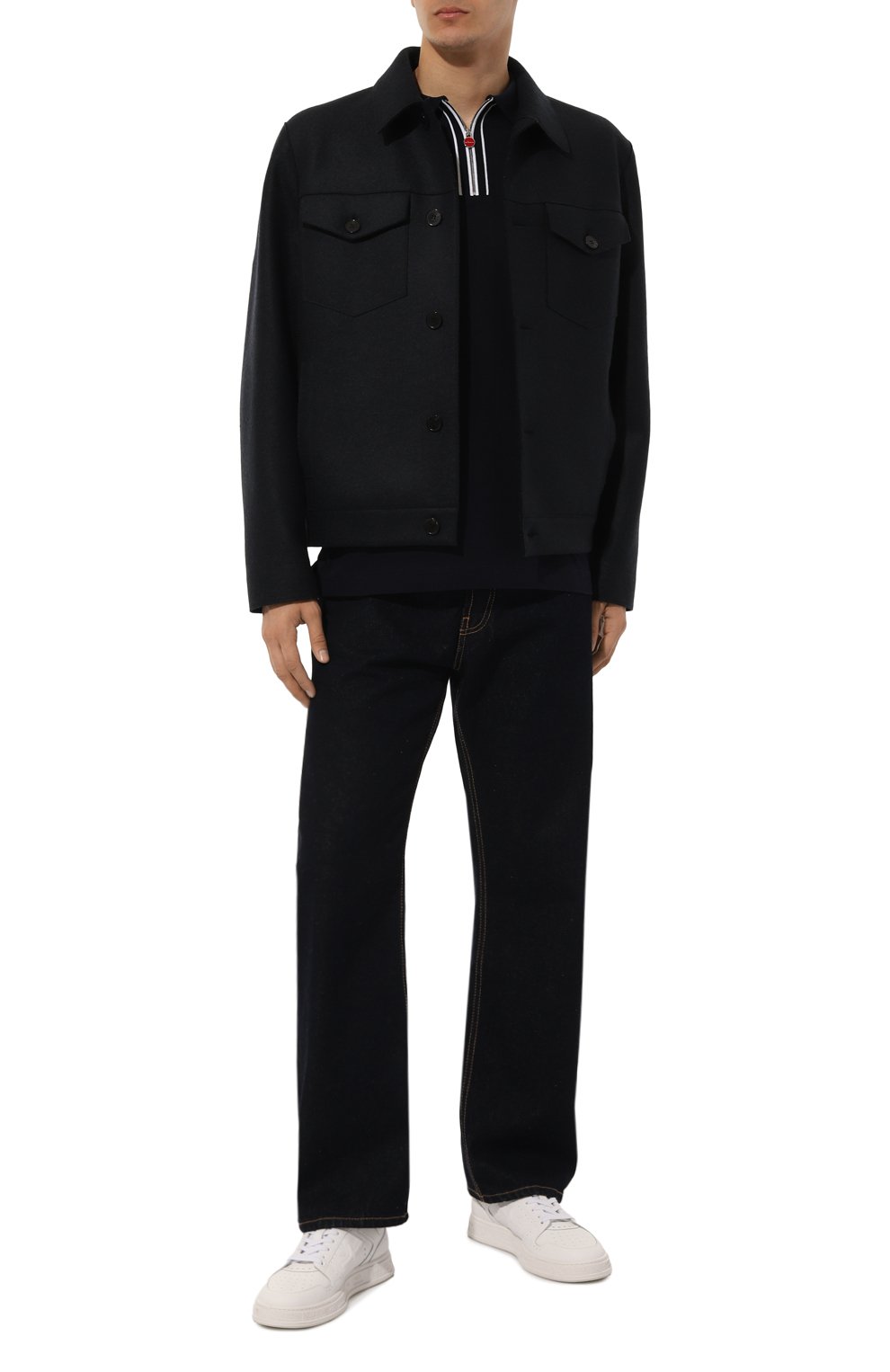 Хлопковое поло KITON темно-синего цвета по цене 87800 руб., арт. UMK1267V4, фото 2 Хлопковое поло KITON, арт. UMK1267V4, фото 2