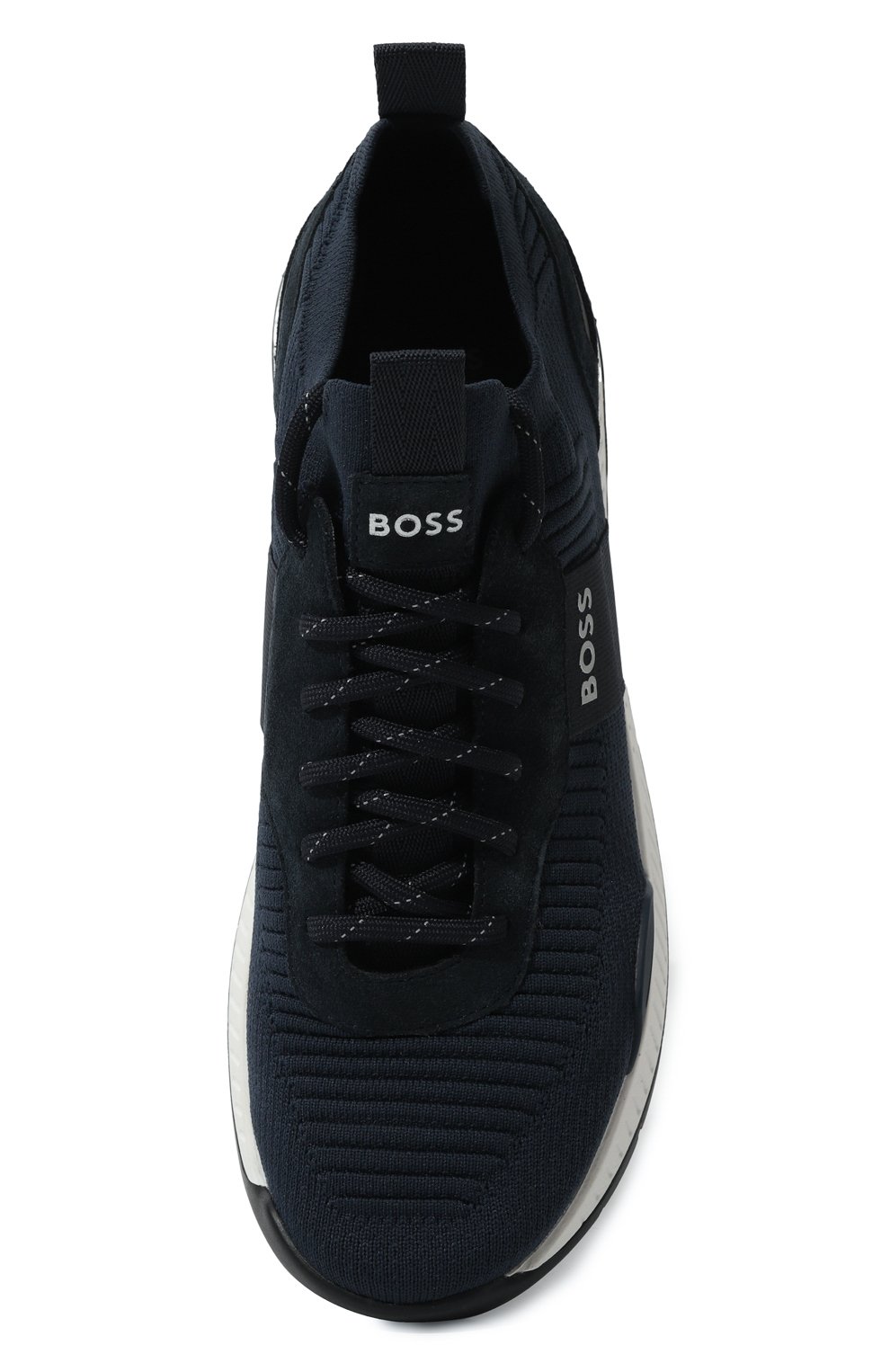 Текстильные кроссовки BOSS темно-синего цвета по цене 29950 руб., арт. 50498245, фото 6 Текстильные кроссовки BOSS, арт. 50498245, фото 6