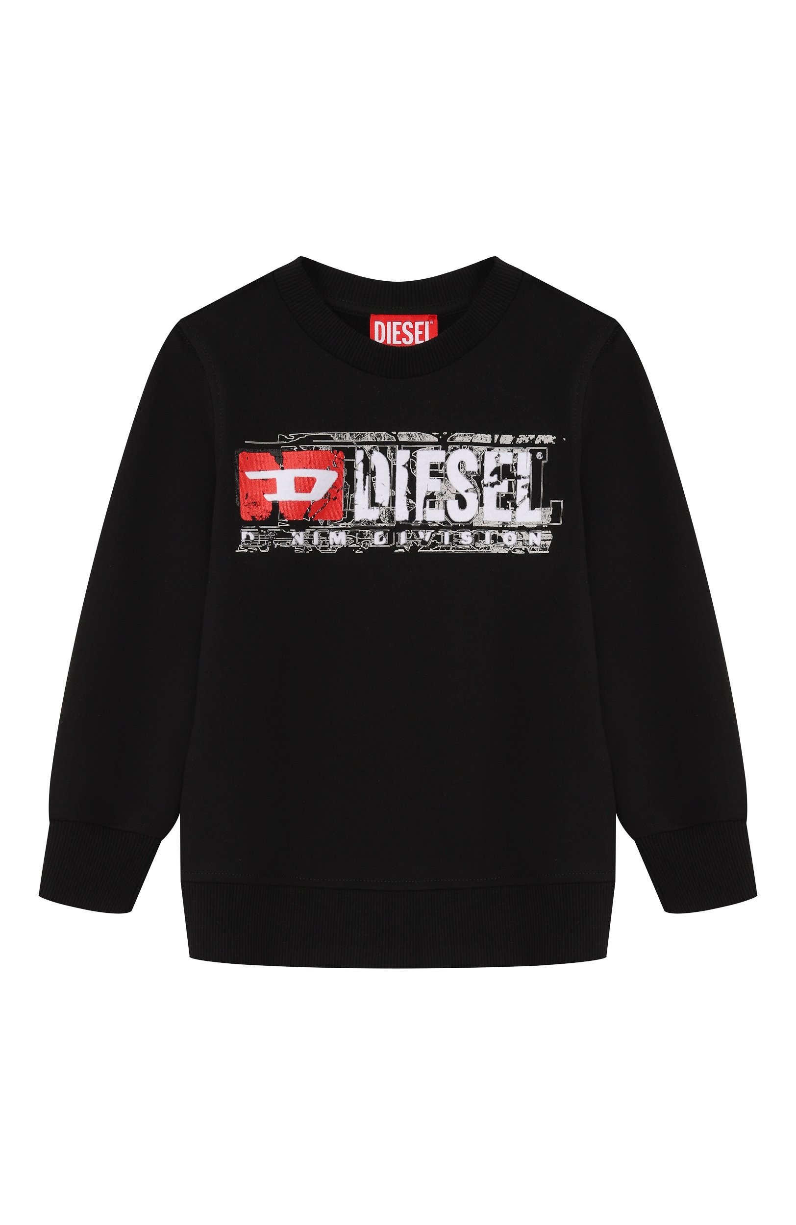 Хлопковый свитшот DIESEL черного цвета по цене 15750 руб., арт. J02973/KYAVF, фото 1 Хлопковый свитшот DIESEL, арт. J02973/KYAVF, фото 1